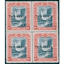 British Guiana 1899 2c on 10c blue-black & brown-red Varieties SG223a & SG223d