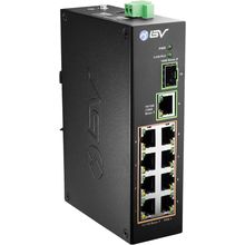 Bv-Tech 8 Port Poe Switch with 1 Gigabit Uplink and Industrial DIN Rail - Power