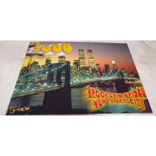 BROOKLYN BRIDGE 2000 BIRD'S EYE VIEW ,NEW YORK CITY POST CARD