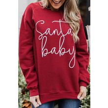 Christmas Santa Baby Print Pullover Sweatshirt