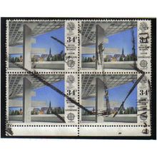 1987 GB EUROPA 34P BLOCK TABBED F/U SG1358
