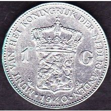 1940 Netherlands 1 Gulden Silver Coin