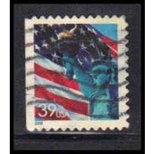 Used 3985 39c Lady Liberty and U.S. Flag Fine BPS W4876