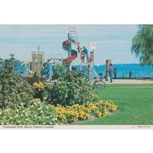 Centennial Park Barrie Ontario Canada Childrens Playground Slides Postcard