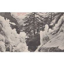 Gigantic Icicles In Simla Disaster Weather Antique Indian Postcard