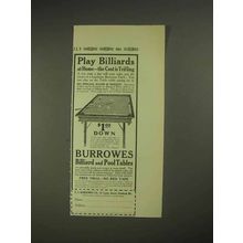 1913 Burrowes Billiard and Pool Tables Ad - Play