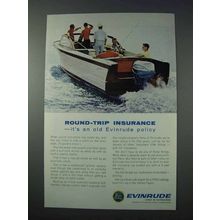 1963 Evinrude Outboard Motor Ad - Round-Trip Insurance