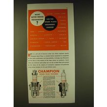 1936 Champion Spark Plugs Ad - Want better engine performance?