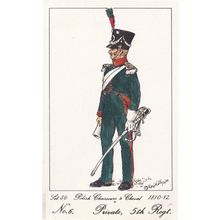 Chasseurs A Cheval Polish Private 5th Regiment Soldier Napoleonic War Postcard