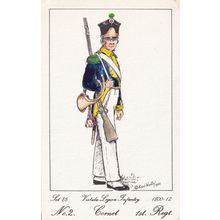 Vistula Legion Infantry Polish Cornet 1st Regiment Soldier Napoleonic War Postca