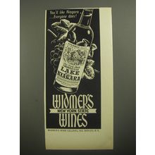 1956 Widmer's Lake Niagara Wine Ad - You'll like Niagara ..everyone does