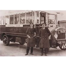Canterbury & Ashford Kent Old Tram Bus Driver Conductor Postcard