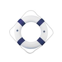 Classic White Decorative Lifering with Blue Bands 20""