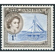 Gambia 1953 1d deep ultramarine & deep brown SG172 unused