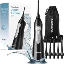 Aquasonic Aqua Flosser - Cordless Rechargeable Water Flosser for Teeth - Waterpr