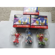 3 Sonic Prime Action Figures - Sonic Gnarly Knuckles Mr Dr Eggman