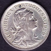 1929 Portugal 50 Centavos Coin