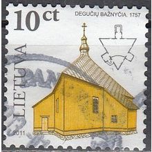 Lietuva 2008 Michel 955III O Cote (2013) 0.20 € Eglise de Deguclai Cachet rond