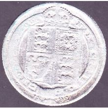 1892 Great Britain 1 Shilling Silver Coin