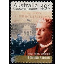 Australia 2001 Federation 49c Used P&S Stamp PM Edmund Barton .