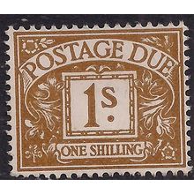 GB 1968 QE2 1/-d Ochre Postage Due Used SG D74 No Wmk ( G507 )