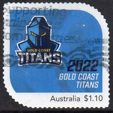 Australia 2022 MyStamps - NRL - Gold Coast Titans $1.20 Used