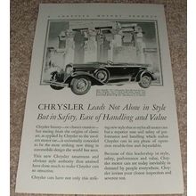 1929 Chrysler 75 Sport Phaeton Car Ad, Style!