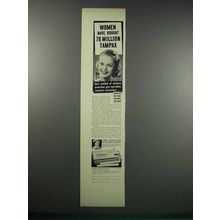 1938 Tampax Tampons Ad - Women Have Bought 78 Million