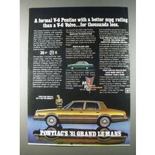1981 Pontiac Grand Le Mans Ad - A Formal V-6