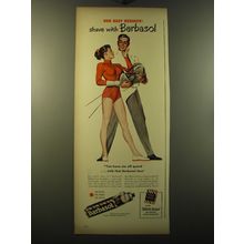 1949 Barbasol Shaving Cream Advertisement - For best results: Shave with Barbaso