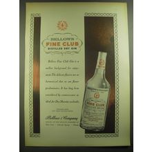 1946 Bellows Fine Club Distilled Dry Gin Advertisement