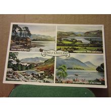 multiview, GEMS OF LAKELAND. CUMBRIA used postcard. by H. Webster.. =