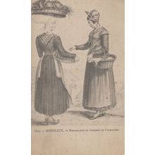 Bordeaux Marchande De Legumes Lithograph Painting Old Postcard