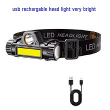 Waterproof LED Headlamp Super Bright Head Torch USB Rechargeable COB Headlight