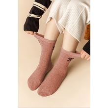 Gossamer Pink Bowknot Detail Ribbed Winter Stockings