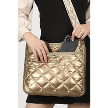 Gold Quilted Large Capacity Shoulder Bag