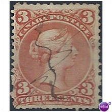 Canada 1868 SG458 3c Red-Brown Fine Used Fiscal Cancel