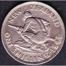 1948 New Zealand 1 Shilling Coin