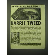 1940 Harris Tweed Fashion Ad - The home of an island industry Harris Tweed