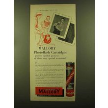 1956 Mallory Photoflash Cartridges Ad - New Puppy