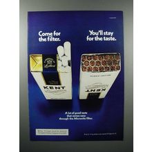 1975 Kent Cigarette Ad - You'll Stay For the Taste