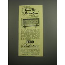 1948 Ekco Radiotime Model A33 Radio Ad - Time for Radiotime if you order now