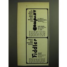 1970 Company and Fiddler on the Roof Musicals Advertisement