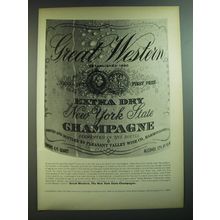 1969 Great Western Champagne Ad - Great Western. The New York State Champagne