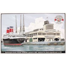 Southampton Docks Ocean Terminal Opening Postcard