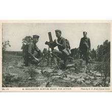 61 MM Mortar Ready For Action Artillery US Army WW2 Postcard