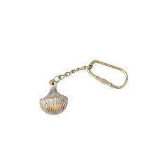 Pack Of 2] Solid Brass Seashell Keyring 5""