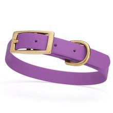 Dog Pet Collar with Brass Hardware Size S W 5/8” L 12” - 15” Amethyst Purple