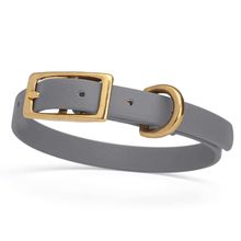 Dog Pet Collar with Brass Hardware Size XS W 1/2” L 9” - 12” Battleship Gray