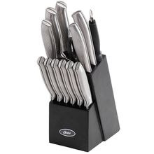 Oster Edgefield 14 Piece Stainless Steel Cutlery Knife Set with Black Knife B...